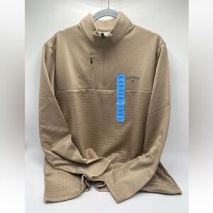 Callaway Men’s Opti-Dri Golf Half Zip Hoodie Pullover Large Chinchilla